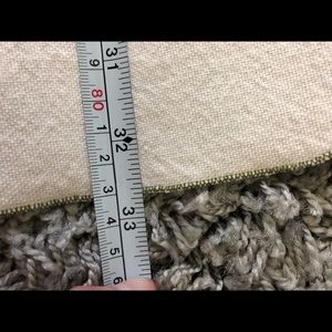 Off white with green trim and little flowers